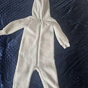 Carter's Light Blue Hooded One-Piece Fleece Footie